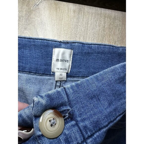 Maeve The Colette Cropped High-rise Wide-leg Jeans Size 32 Anthropologie - Picture 4 of 7